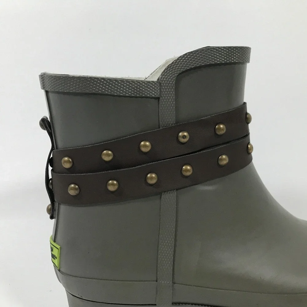 Western Chief Lodge Grey Rubber Rain Boots Womens US 9 Ankle Waterproof Booties‎